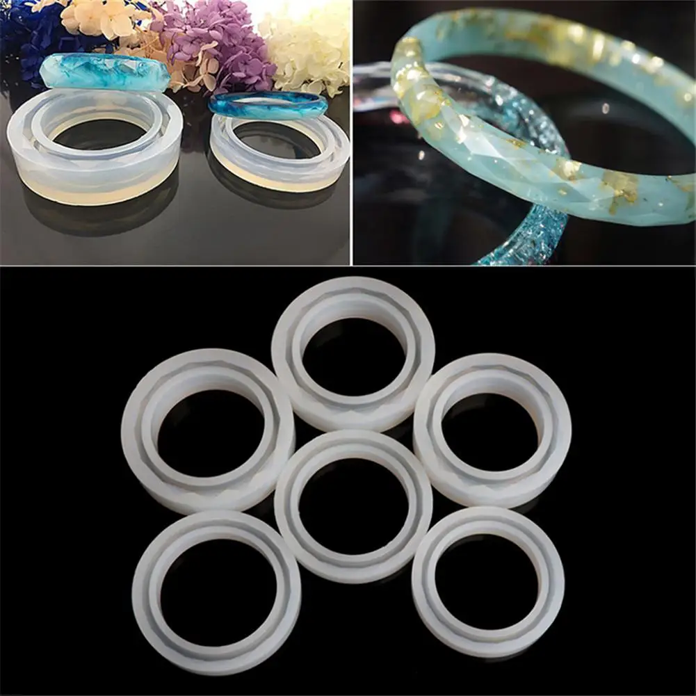 

Crystal Epoxy Mold Handmade Pendant Craft DIY Crystal Epoxy Silicone Molds Bangle Jewelry High Mirror Molds Jewelry Making