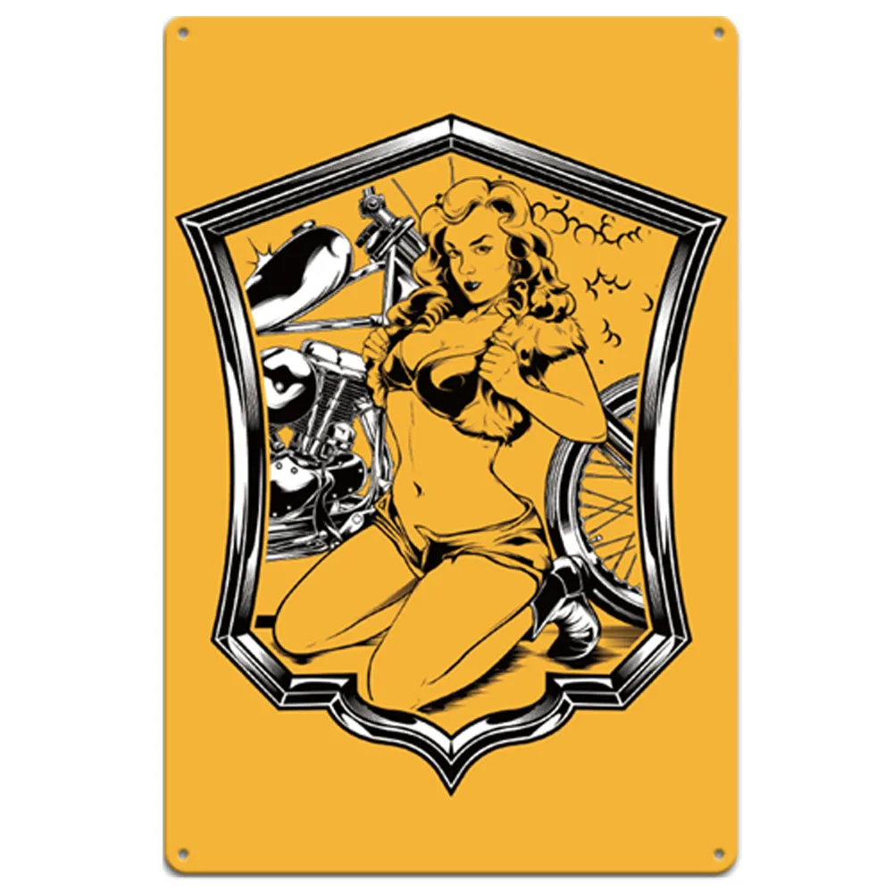 Винтажная металлическая Оловянная вывеска для мотоцикла фотообои наклейки на