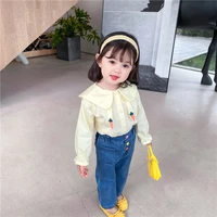 cat children clothes spring summer girls cotton blouses shirts kids teenagers costume ruffle princess birthday party high qualit