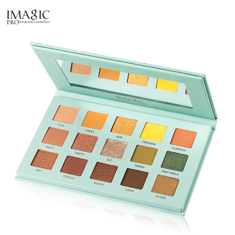 Тени для век imagic Palette Matte Shimmer 15 цветов Высокая пигментная блестящая пудра матовая палитра De Maquiagem для женской косметики