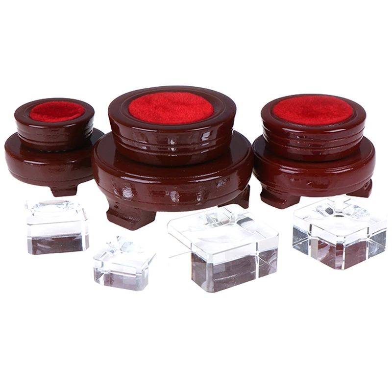 

Red Brown Wooden Display Stand Base For Crystal Balls Sphere Globe Stones Wooden Display Stand Holder Accessory