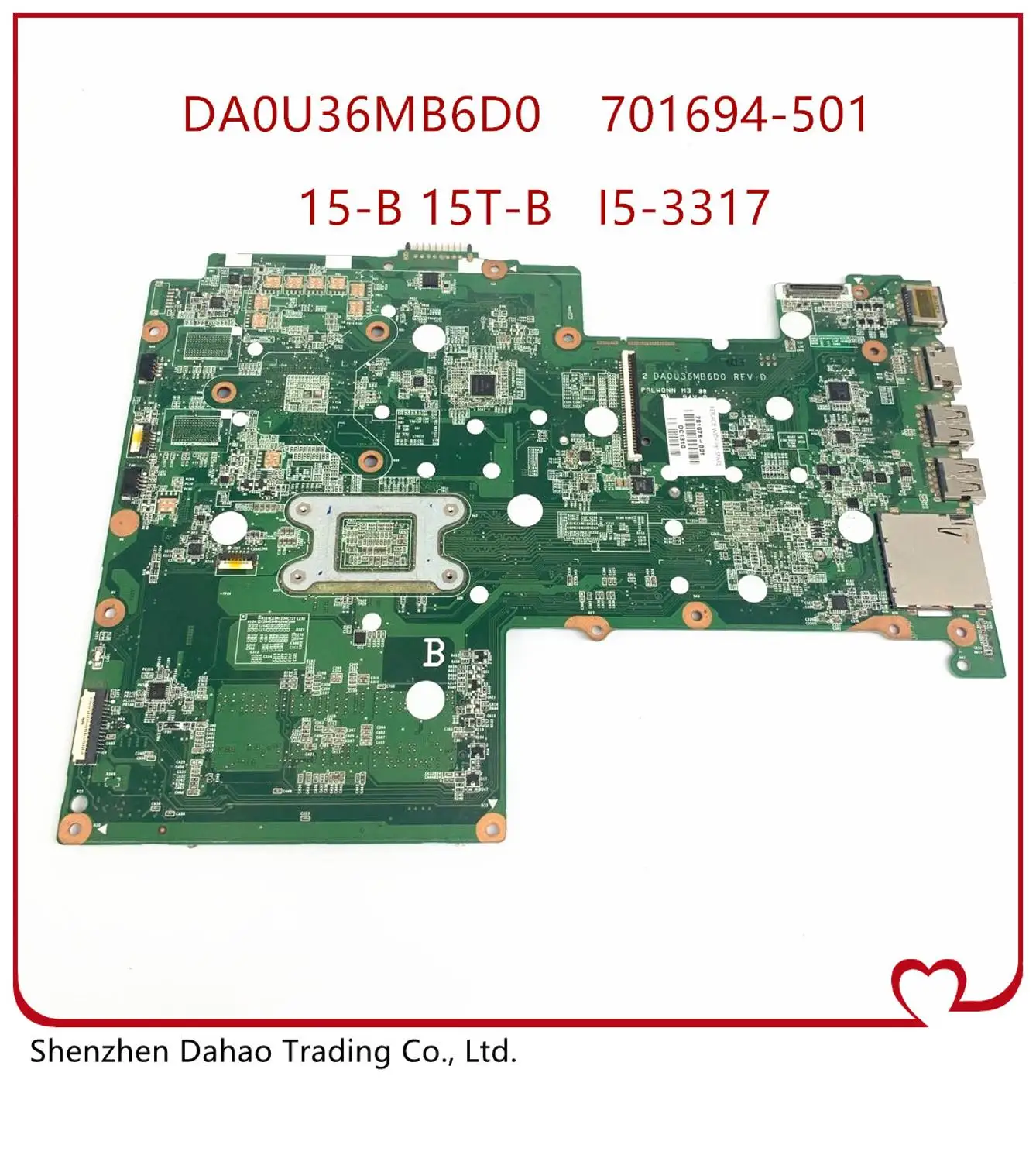 

For HP Pavilion Sleekbook 15-B Series 15T-B000 Laptop Notebook with HM77 I5-3317U cpuPC Motherboard Mainboard working well