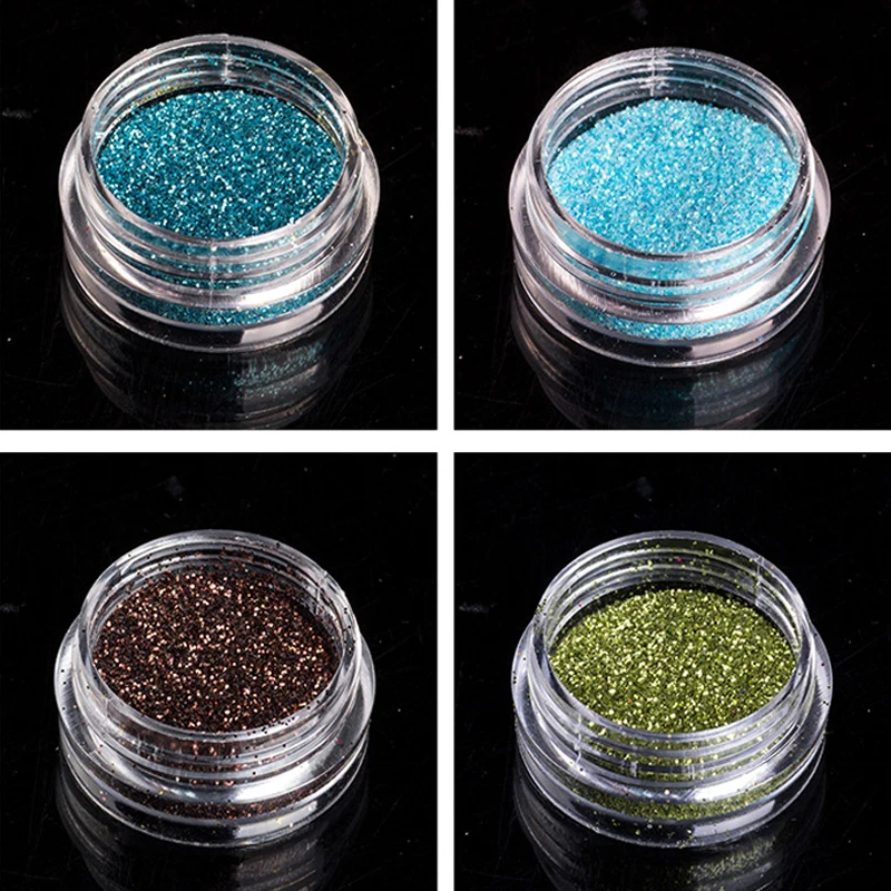 12PCS Randomly Holographic Nail Glitter Powder Shiny Nail Art Sequins Acrylic Nails Tools Gel Nail Polish Manicure Decoration