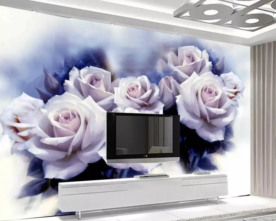 CJSIR пользовательские обои красивые белые розы скандинавские Ретро ТВ фон