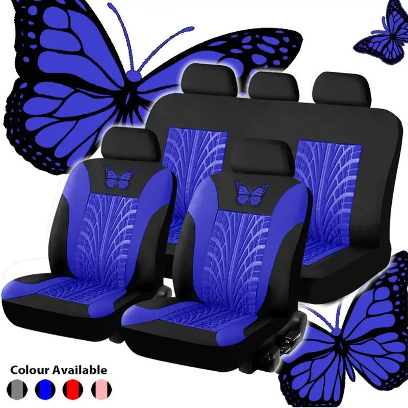

9pcs/set Car Universal Seat Covers Set Butterfly Pattern Auto Seat Protector Dropshipping