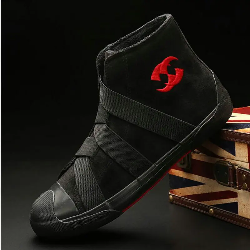

Fashion Casual Male Flats Shoes Ankle Boots Winter Snow Shoes High top Men casual sneaker Flats shoes 7539