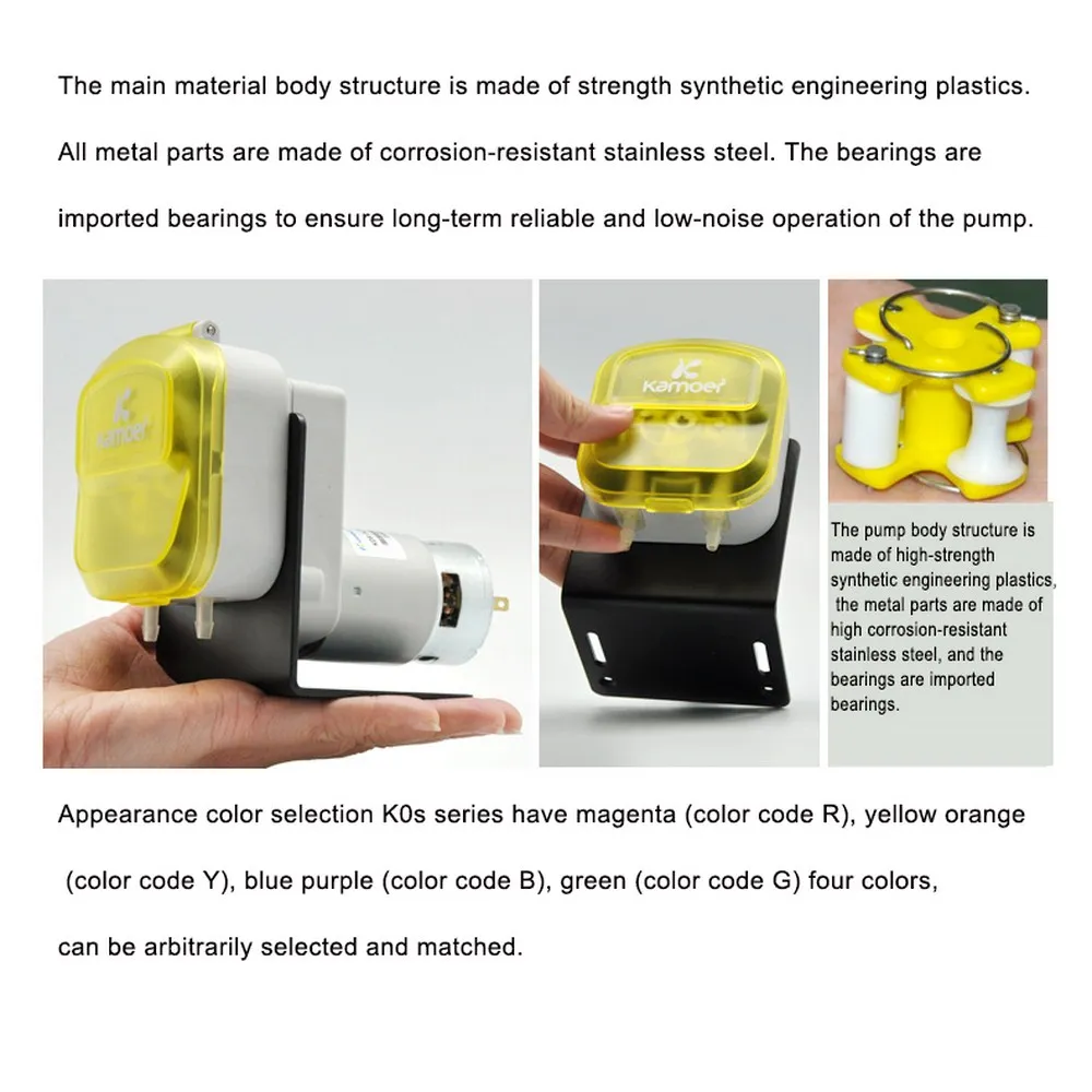

Miniature Peristaltic Pump 24V/12V DC Brushed with Norprene Pump Tube Motor Separation Dishwashing Facilities for Home and Work