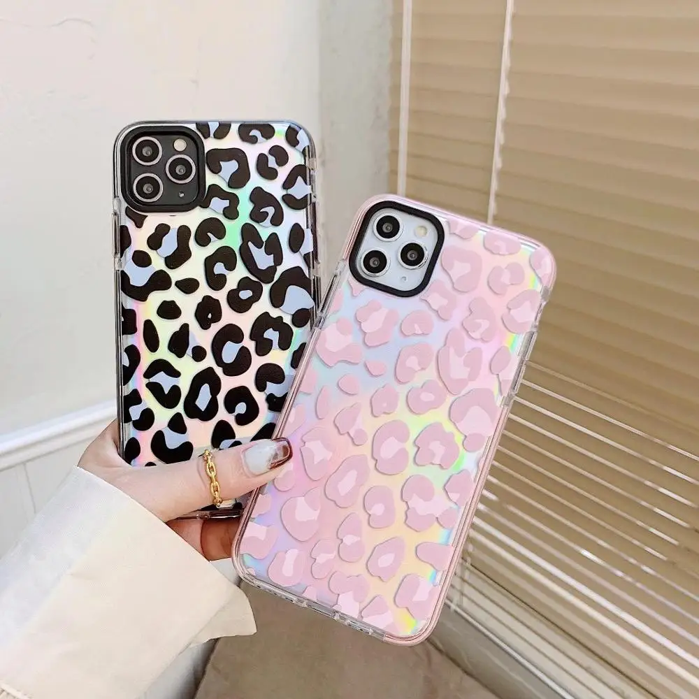 

INS brand Animal Leopard Laser Transparent soft phone case For iPhone 12 Pro Max 12 MiNi 11 Pro MAX X XS XR 7 8 plus SE 2020