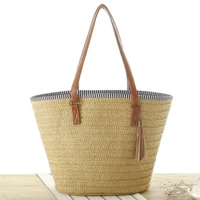 2021 summer women straw shoulder bags wicker woven ladies handbags basket bag beach rattan bag female large capacity tote bags