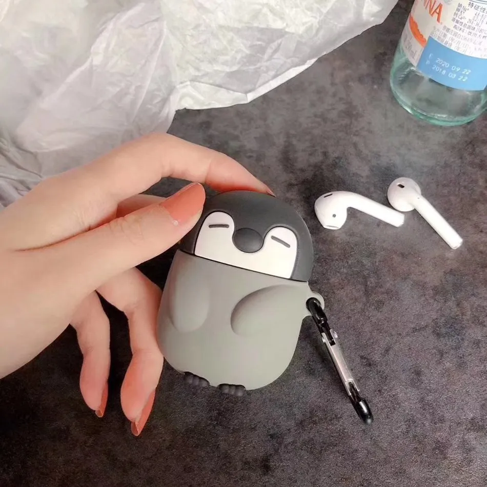 Симпатичные Bluetooth беспроводные наушники чехол для AirPods 2 чехол силиконовый медведь мультфильм чехол для Apple Air Pods чехол аксессуары ремешок