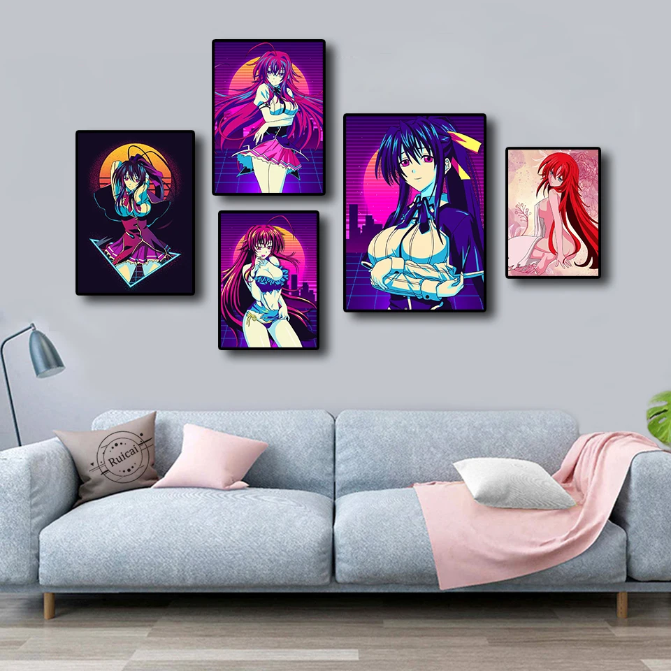 Японские Аниме-Комиксы для старшей школы Dxd девушка картина качество холст ретро