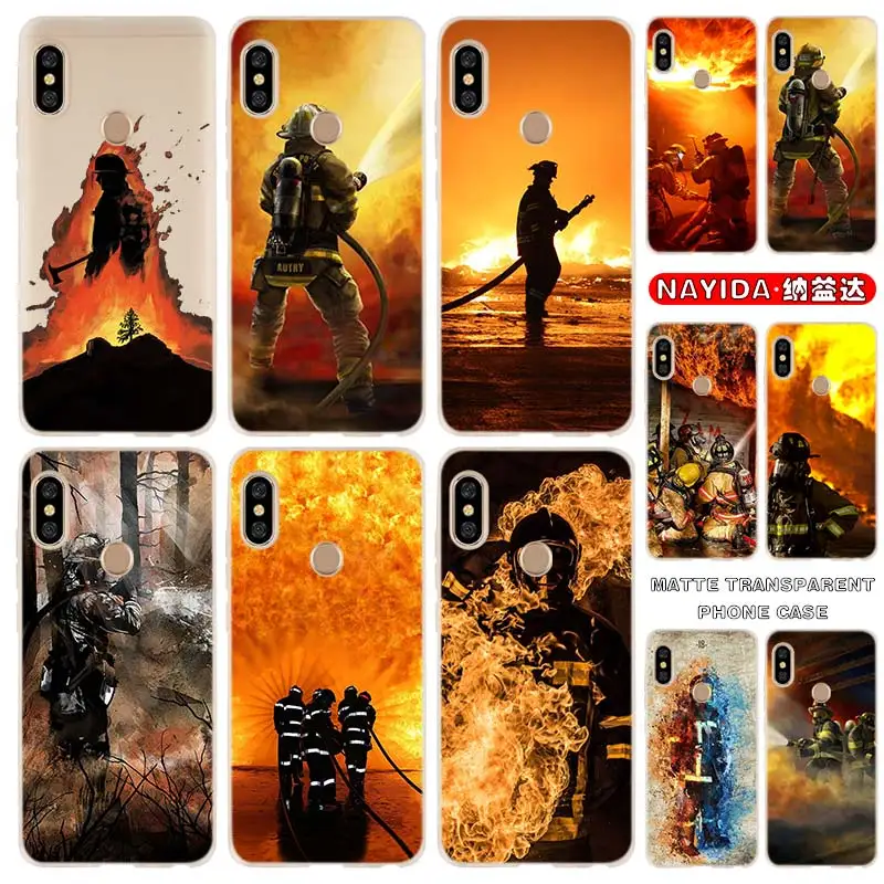 

Soft Silicone Case For Xiaomi Redmi Note 11 10 9 8 7 Pro Max 10s 9s 8t 4G 5Gr Firefighter Heroes Fireman Fundas