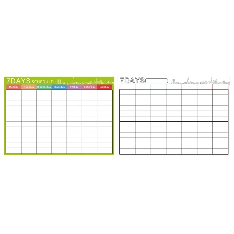 

2 Pcs Kids Magnetic Dry Erase Planner Board For Refrigerator A3 Magnetic Whiteboard Family Organize To Do List Toy Gifts , White