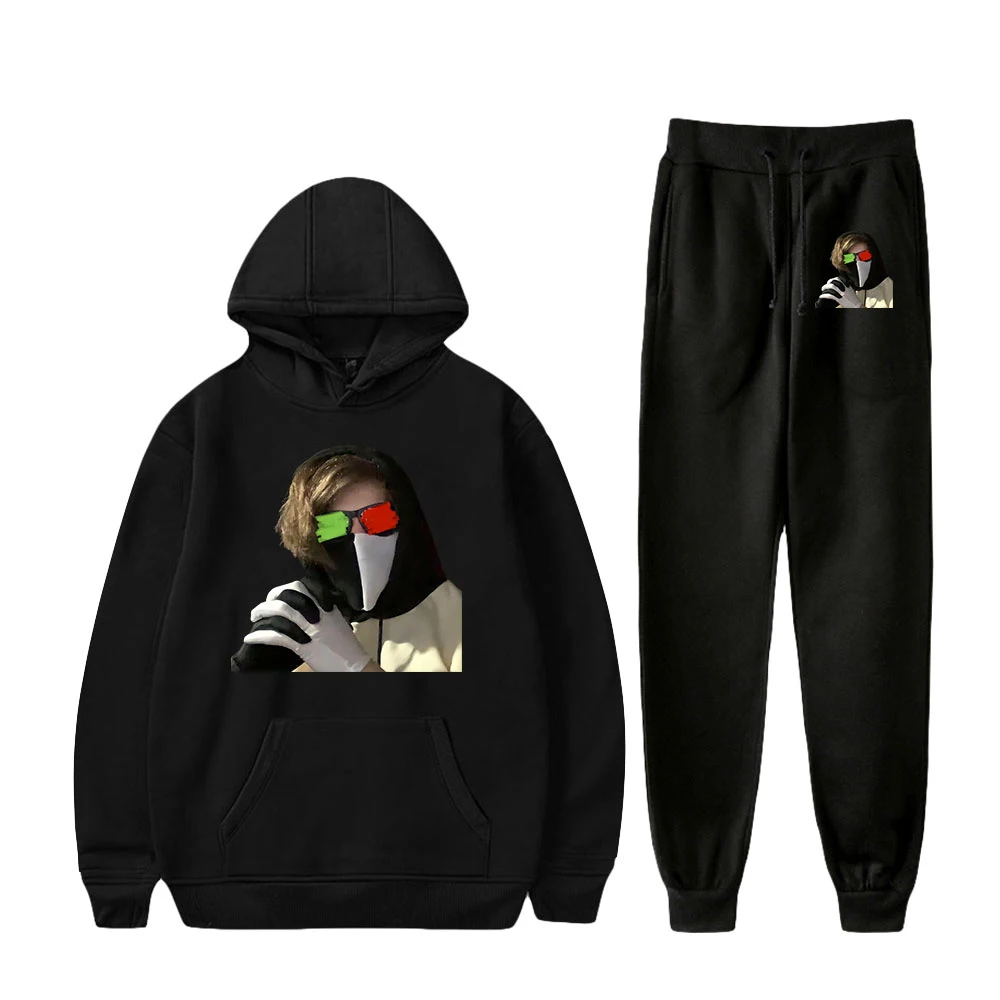 

Ranboo Dreamwastaken Merch Print Fall Suit Hoodies Sportswear Hooded Ankle Banded Pant Two Piece Set Street clothes
