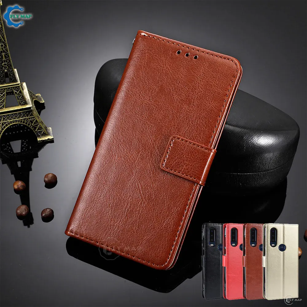 Винтажный флип кейс для Motorola Moto One Action Wallet телефон мягкая PU кожаная сумка