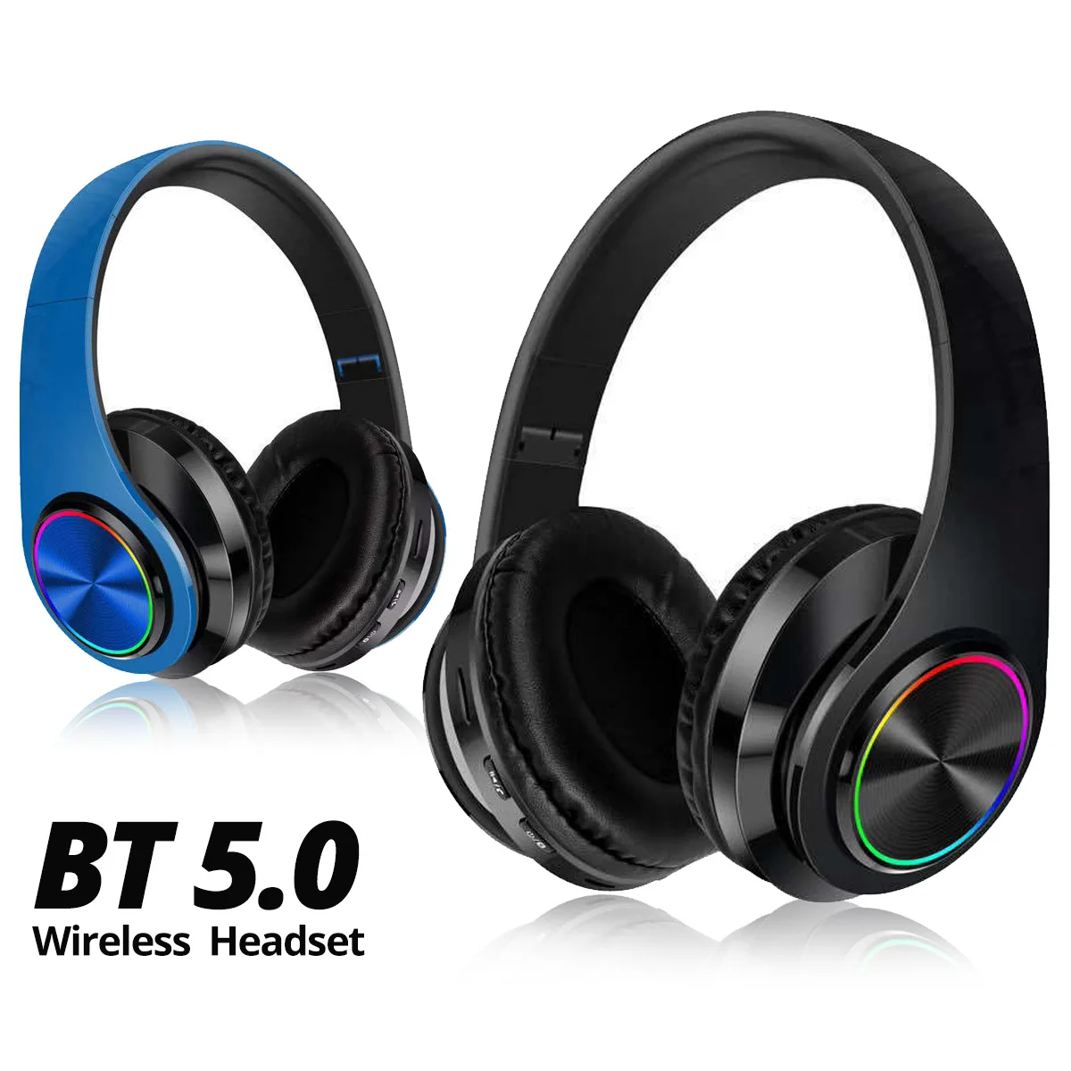 

GUUGEI B39 Беспроводная гарнитура Bluetooth 5,0, цветные светодиодные басы, стерео музыкальные беспроводные наушники, наушники-вкладыши с микрофоном ...