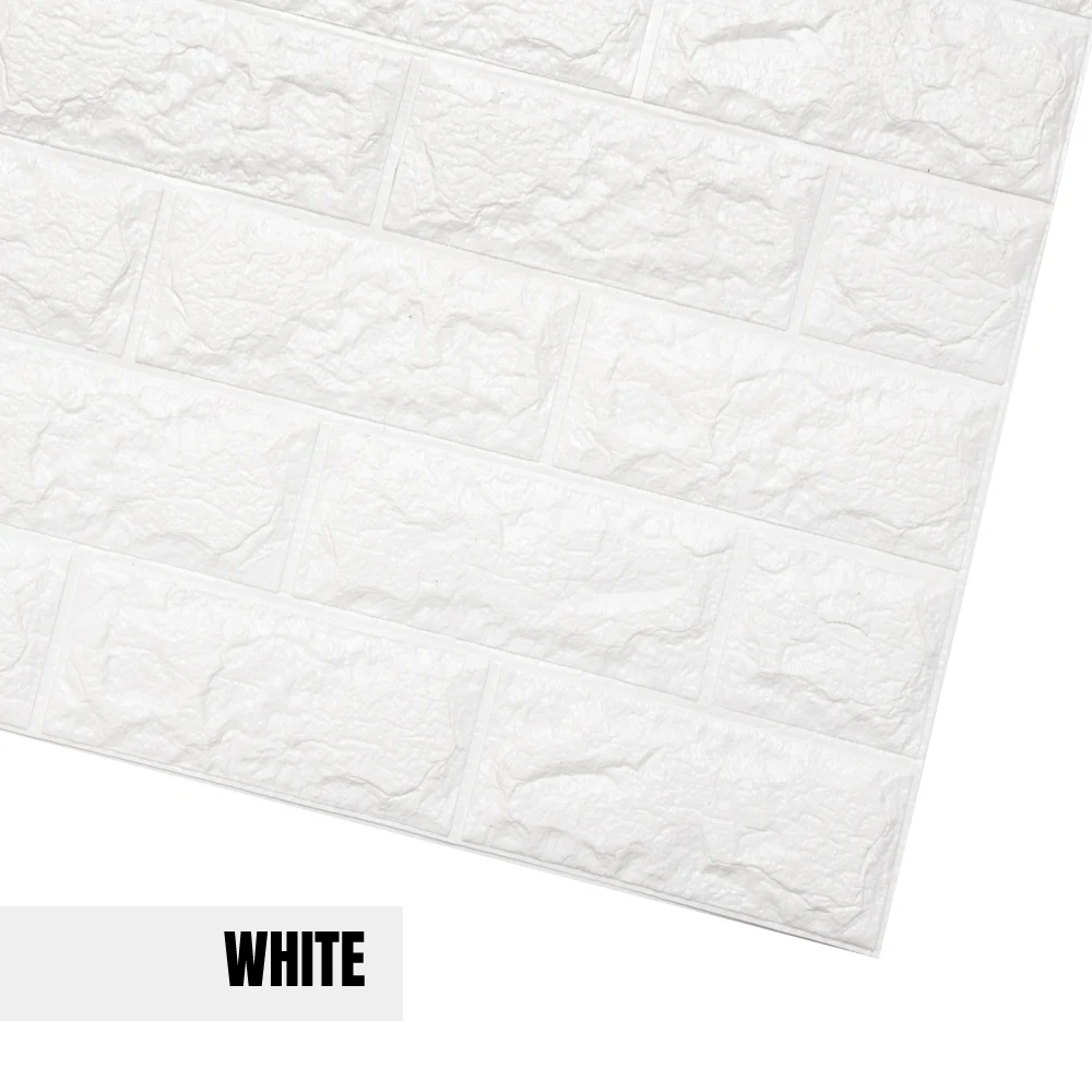 White 70*77 см DIY 3D кирпичные настенные наклейки, украшение для дома, декор для гостиной, спальни, пенопластовые самоклеящиеся обои, художественные настенные наклейки для дома - Цвет: White