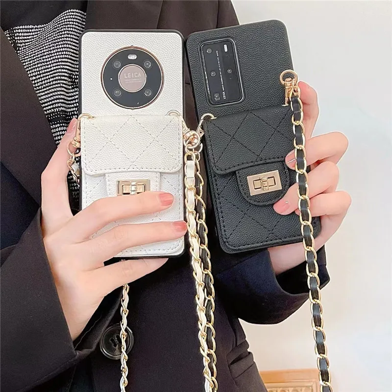 

Кожаный чехол-кошелек для HUAWEI P40 P50 PRO Mate 30 40 Pro, длинный ремешок на шнурке, флип-чехол с подставкой, высококачественный модный чехол для телефо...