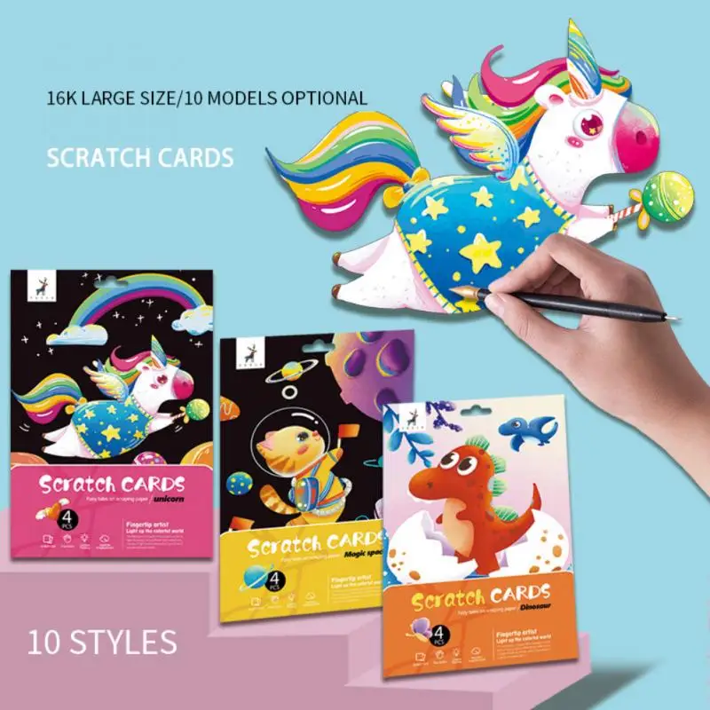 

1 Набор волшебных цветов, радуга, динозавр, мультфильм, царапины, фотокарточка, набор, палочка для рисования, детские игрушки для творчества, ...