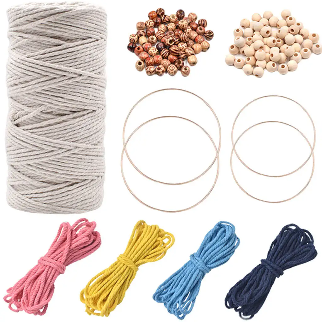 

3mm Macrame Cord Handmade Macrame Cotton Rope for Plant Hangers Wall Hangings Beginners