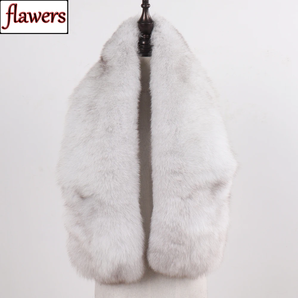 

2023 Winter Lady Natural Luxury Real Fox Fur Scarf Full Pelt Warm Soft 100% Genuine Fox Fur Scarves Shawl Women Real Fur Muffler