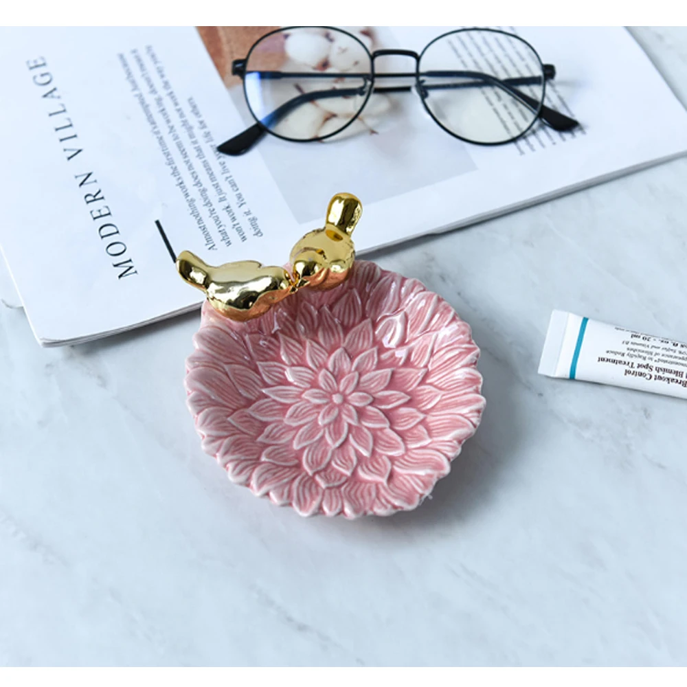 Поднос для ювелирных изделий элегантный керамический Настольный органайзер