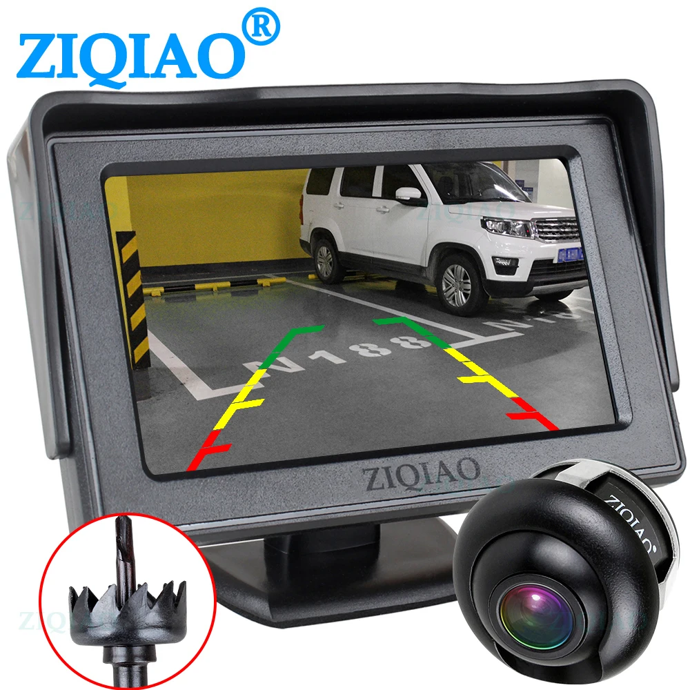 Система мониторинга парковки ZIQIAO с ЖК дисплеем 4 3 дюйма и HD фронтальной боковой