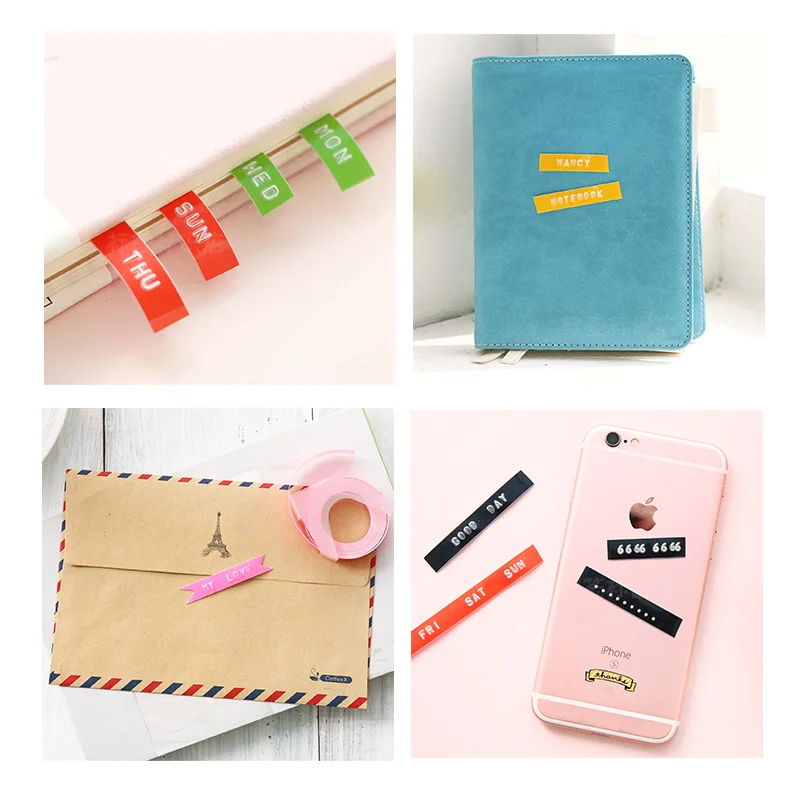 Manual Label Printer Embossing E-5500B motex plastic lettering with mixed tape machine for 3D embossing 9/12mm label black | Компьютеры и