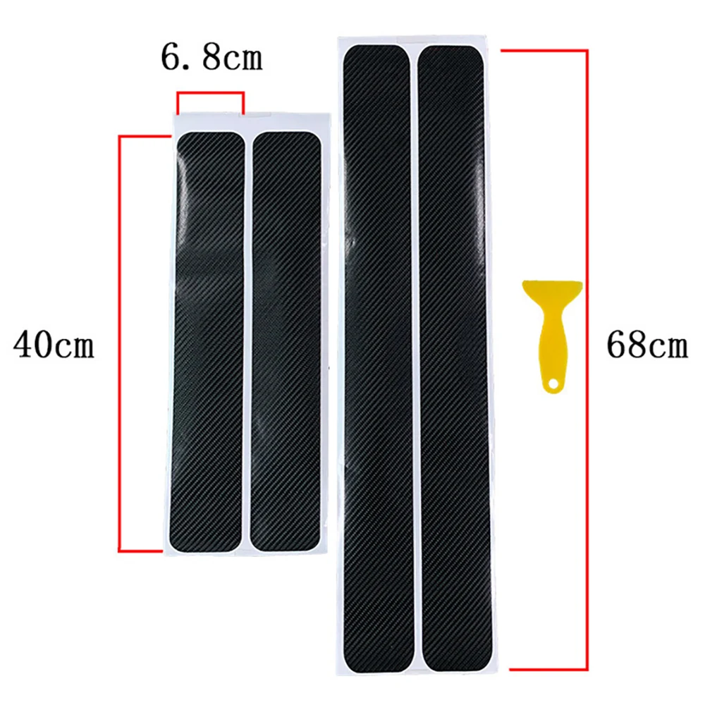 

4 PCS Car Door Sill 68x6.8CM Anti Kick Stickers Scuff Anti Scratch Carbon Fiber Auto Door Sticker Car Accessories Car Styling