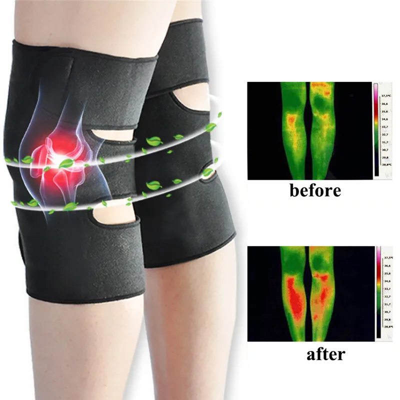 1 пара турмалиновый самонагревающийся наколенники Регулируемая Магнитная