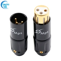 mps caesar wm high end 3pin male 24k gold plated female xlr male jack balance plug microphone audio connector socket