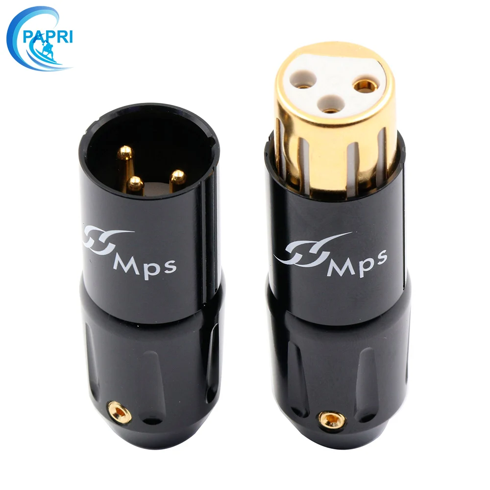 Высококачественный 3pin штекер 24K позолоченный гнездо XLR для микрофона|high end|balanced