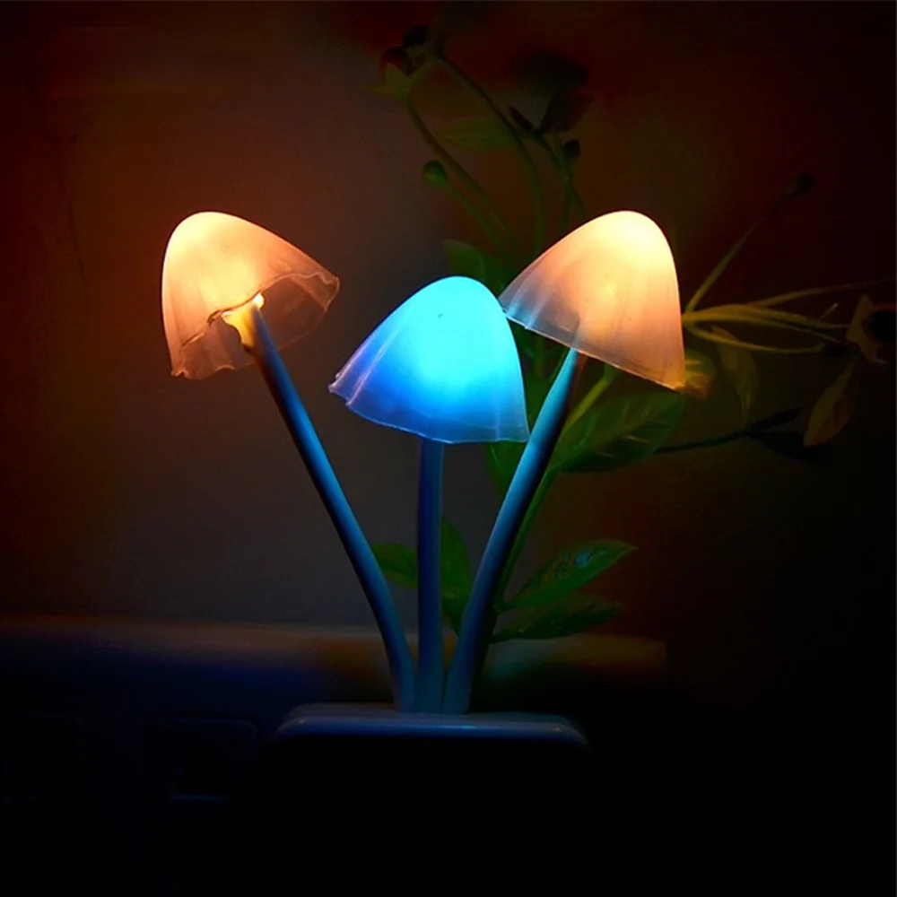 

Светодиодный ночсветильник в виде гриба с вилкой Стандарта США и ЕС, романтичная красочная лампа, прикроватная лампа, Электронная Сфера, Ла...