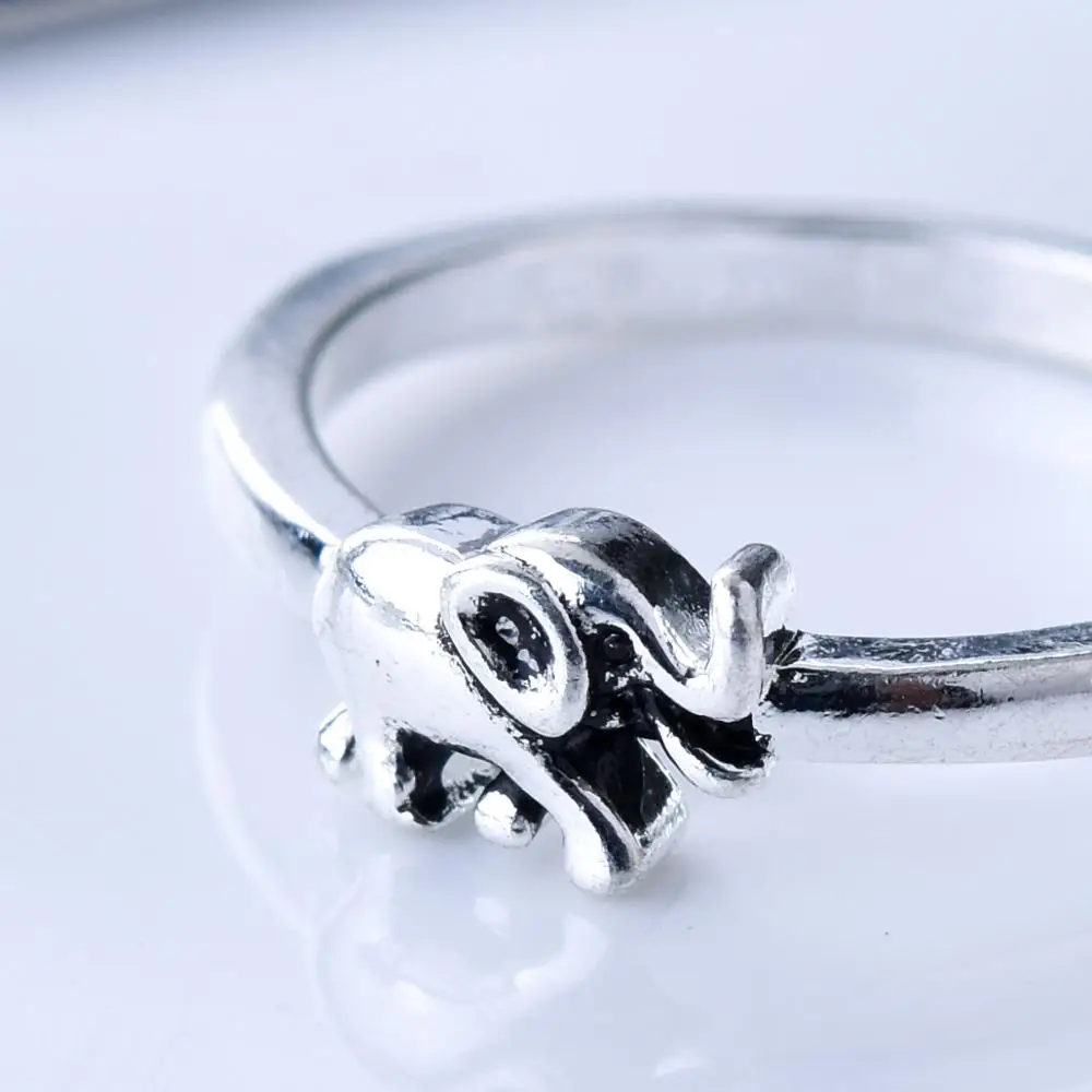 Модные милые кольца со слонами в винтажном стиле минималистский S925 серебристо