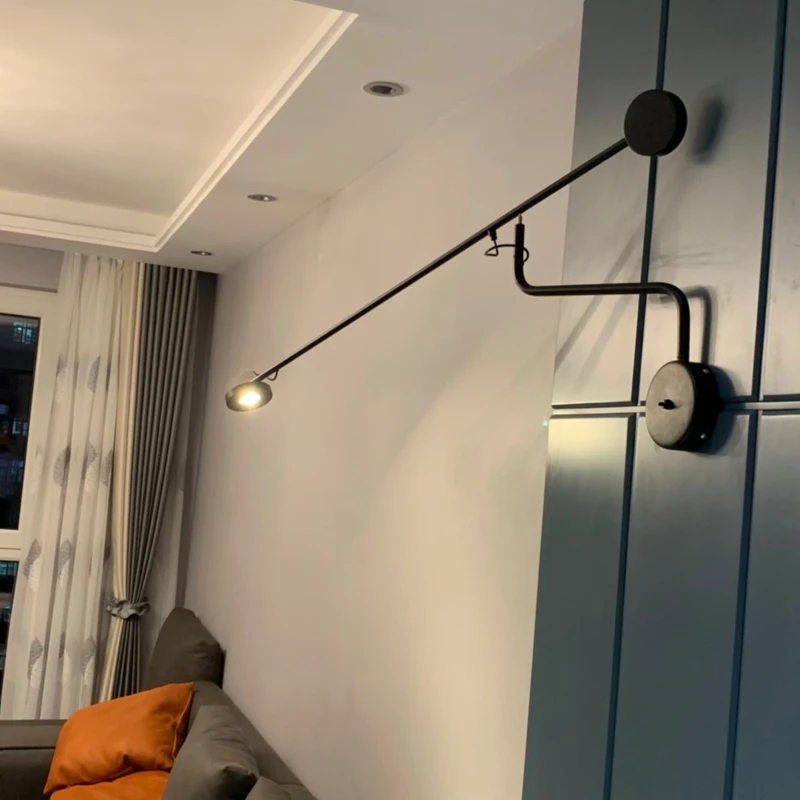 Sala de Jantar Luz do Sofá Nordic Pesca Longo Pólo Multifuncional Telescópica Balancim Leitura Lâmpada Parede 9 Nordic pesca longo pólo multifuncional telescópica balancim