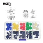 Тактильный кнопочный переключатель, 25 шт, мгновенный 12*12*7.3 мини-выключатель Кнопка + 25 шт тактовых колпачков (5 цветов) в пластиковой коробке