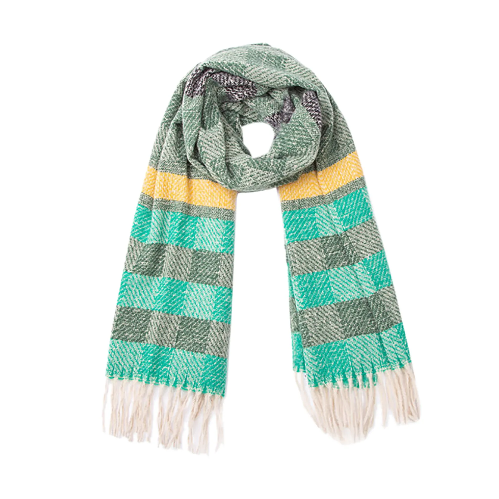 

Fashion Striped Scarf For Women Lady Spring Large Cashmere Scarf Outdoor Keep Warm Neck Wrap Shawl