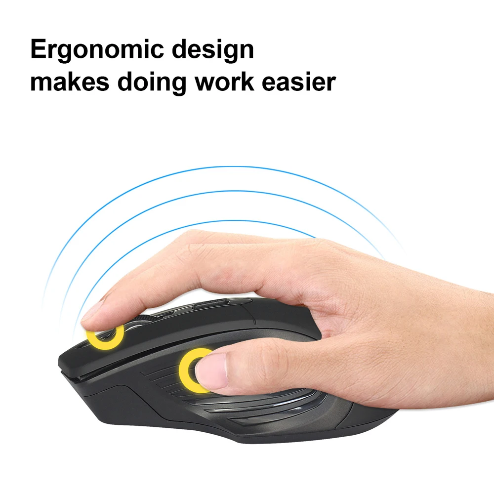 

YWYT Wireless Mouse Ergonomic Anti Fatigue with USB Receiver 2400DPI 2.4GHz 6 Keys Mouse for Mac OS Windows Laptop