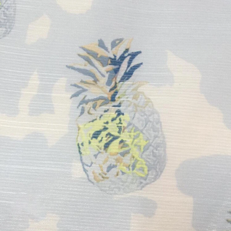 Baby Clothes DIY Home Decoration Sky Blue Pink Background Cute Cartoon Pineapple Pattern Printed Gauze Slub Tulle Fabric S0605L | Дом и сад