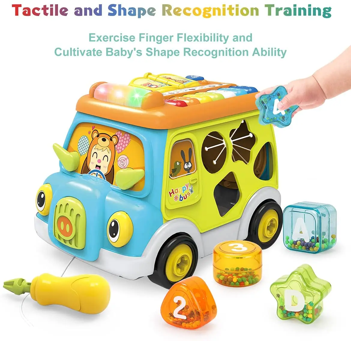 

Multifunctional Musical Car Toy with Light and Music Early Educational Piano Instrument Toy Car Shape Education Training Toy