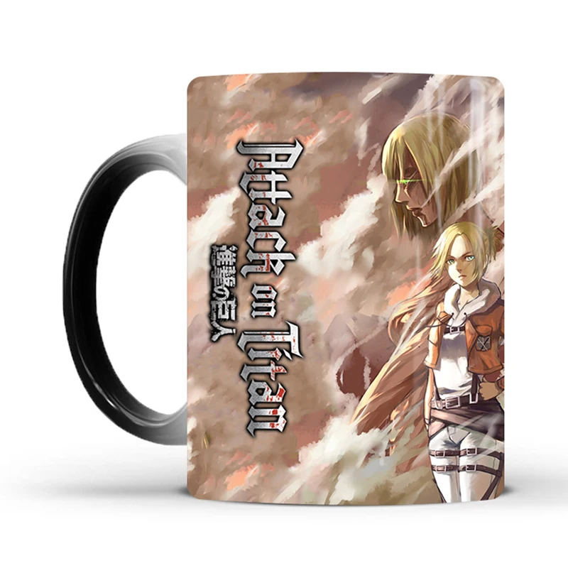 1Pcs New 350mL 6 Styles Attack on Titan Coffee Mug Cold Hot Heat Color Change Magic Tea Milk Cups Birthday Gifts for Friends | Дом и сад