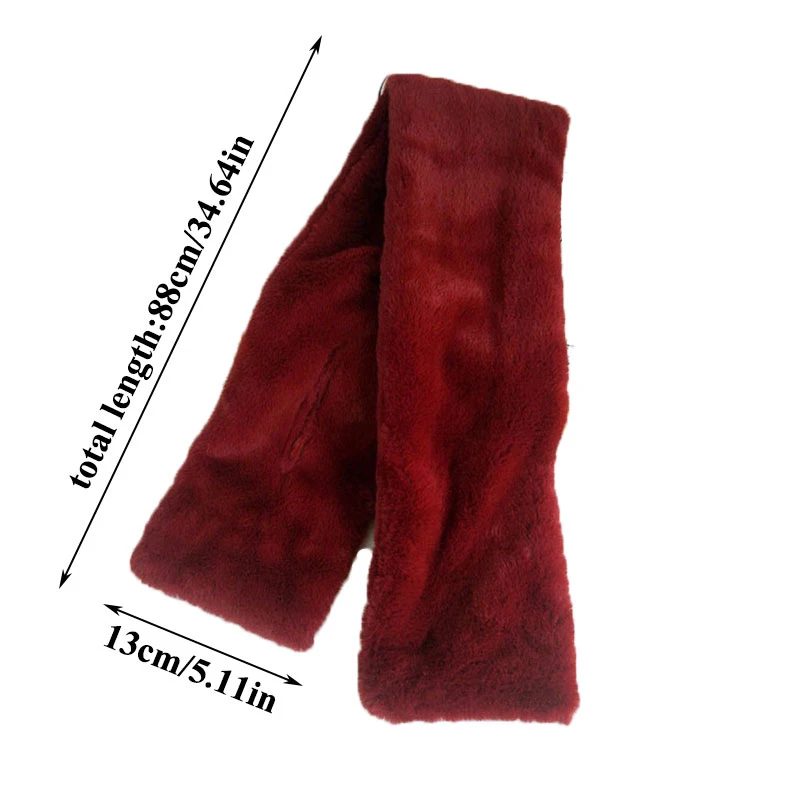 

Female Thicken Plush Warm Cross Scarf Solid Color Soft Neckerchief Neck Warmer Winter Faux Fur Scarf Collar Shawl Comfort