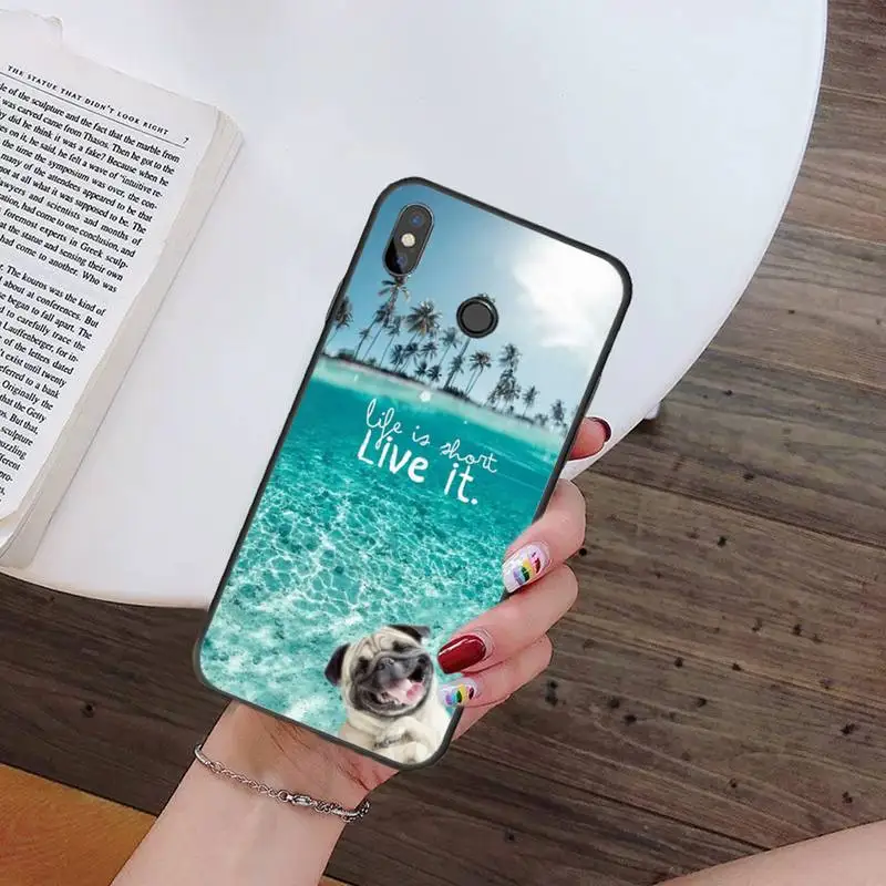 

Pug French Bulldog beach sunset Phone Case For Xiaomi mi Redmi note 7 8t 9 9t 9s 8 10 10t 11 pro lite K20 max 3