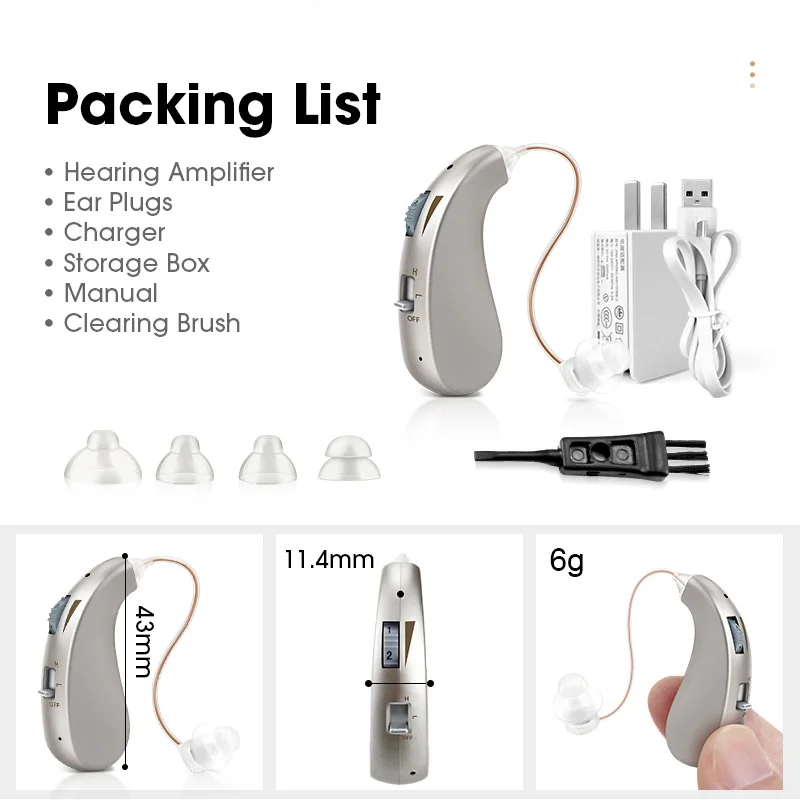 Мини слуховой аппарат невидимый Беспроводной интеллектуальный цифровой