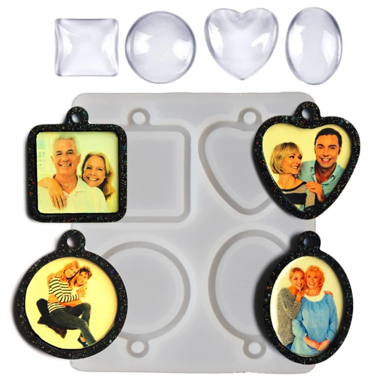 

Handmade Photo Frame Keychain UV Crystal Epoxy Resin Mold Pendant Silicone Mould