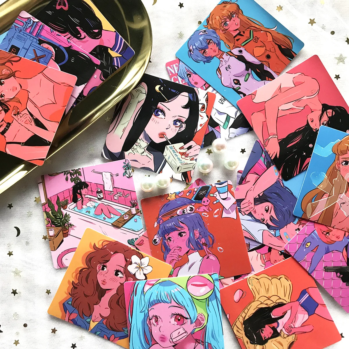 

20Pcs Korea Steam Wave Cartoon Girl Stickers Creative Aesthetics DIY Manual Photo Album Scrapbook Stationery Stickers