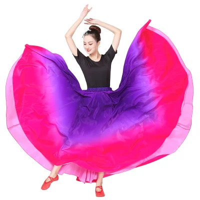 

Holiday Party Festival Long Big Swing Skirts Long Dance Skirt Fashion High Waist Skirts Female Casual Silk A-Line Maxi Skirts