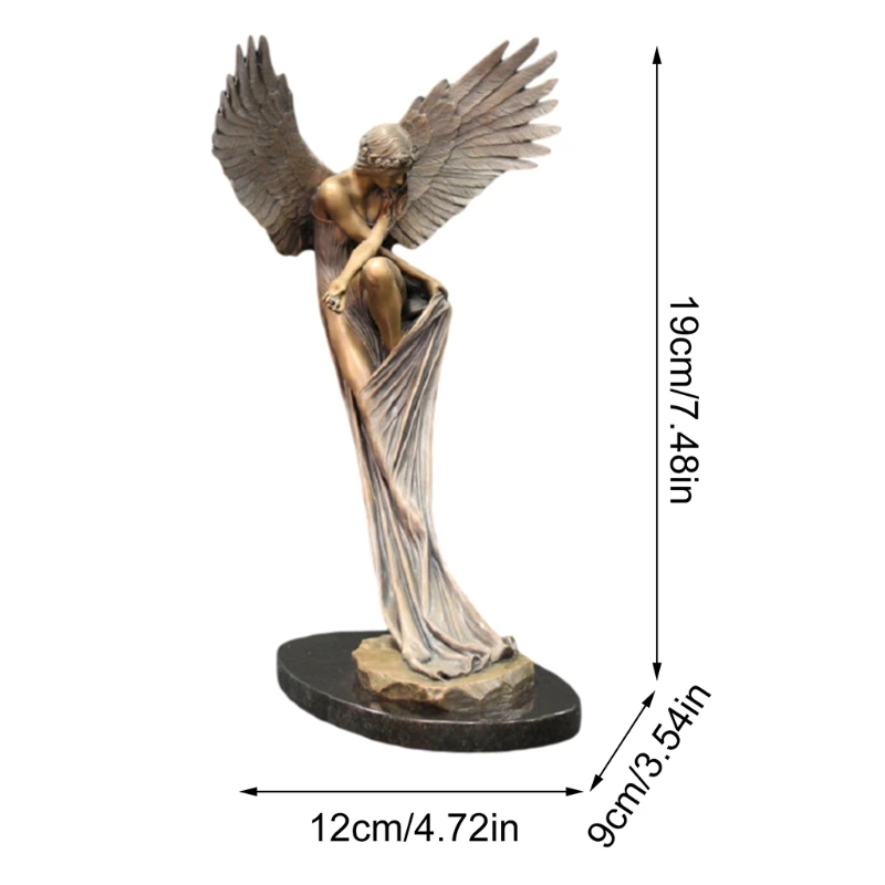 

Redemption Angel Statue Desktop Ornaments Ancient Mini Statue Elegant Angel