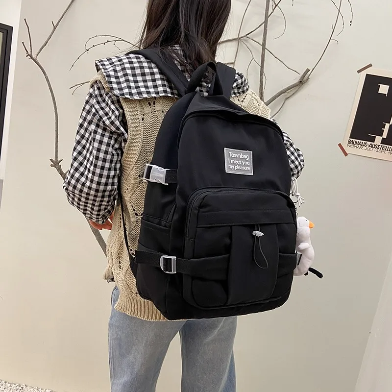 

2021 fashion Multi-pocket backpack female NEW nylon Korean Casual backpacks for girl College Students shoulder bags Women's bag