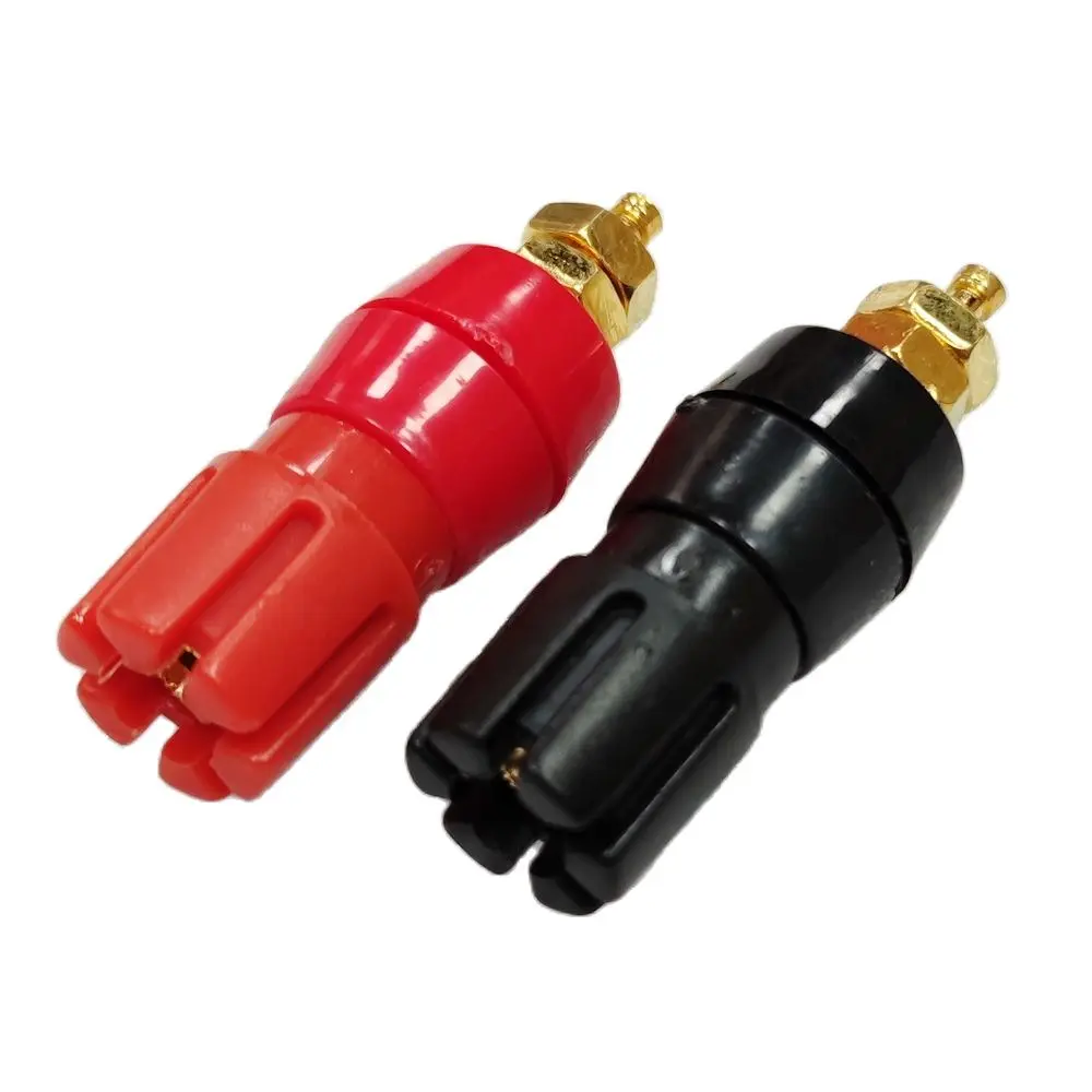 4 мм разъем типа &quotбанан&quot Сливовый цветок терминал красный и черный